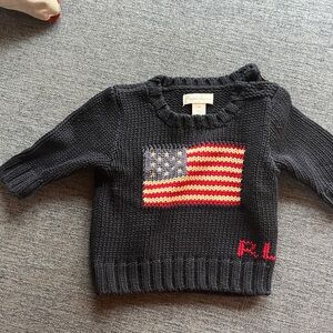 Ralph Lauren navy Sweater with American Flag